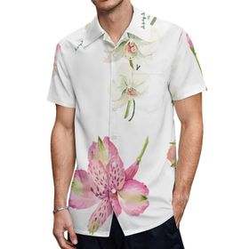 AILLOSA TH-419 Aloha Hawaii 3D Desen Kısa Kollu Erkek Gömlek