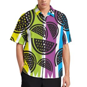 AILLOSA TH-427 Aloha Hawaii 3D Desen Kısa Kollu Erkek Gömlek