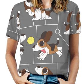 AILLOSA TH-428 Tamamı Baskılı Kısa Kollu Yuvarlak Yaka Kadın T-shirt