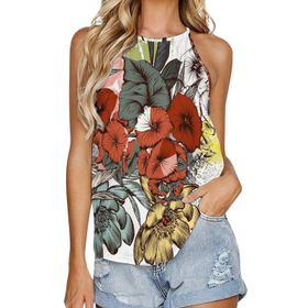 AILLOSA TH-431 Yuvarlak Yaka Kolsuz Kadın T-shirt
