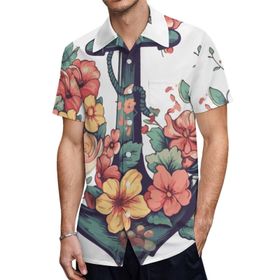 AILLOSA TH-433 Aloha Hawaii 3D Desen Kısa Kollu Erkek Gömlek