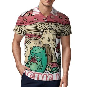AILLOSA TH-434 3D Baskılı Desen Kısa Kollu Polo Yaka Erkek T-shirt