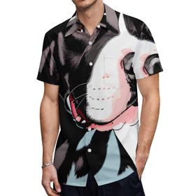 AILLOSA TH-436 Aloha Hawaii 3D Desen Kısa Kollu Erkek Gömlek