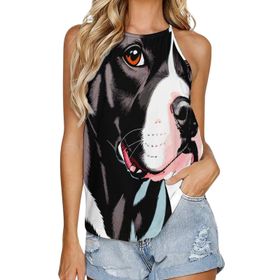 AILLOSA TH-436 Yuvarlak Yaka Kolsuz Kadın T-shirt