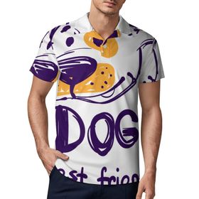 AILLOSA TH-438 3D Baskılı Desen Kısa Kollu Polo Yaka Erkek T-shirt
