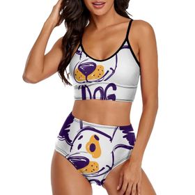 AILLOSA TH-438 Geniş Omuz Askılı Üçgen Bikini Üstü Alçak Bel İki Parça Kadın Bikini Seti