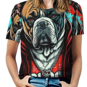 AILLOSA TH-439 Tamamı Baskılı Kısa Kollu Yuvarlak Yaka Kadın T-shirt