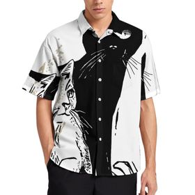 AILLOSA TH-440 Aloha Hawaii 3D Desen Kısa Kollu Erkek Gömlek