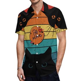 AILLOSA TH-443 Aloha Hawaii 3D Desen Kısa Kollu Erkek Gömlek