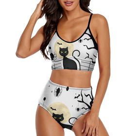 AILLOSA TH-444 Geniş Omuz Askılı Üçgen Bikini Üstü Alçak Bel İki Parça Kadın Bikini Seti