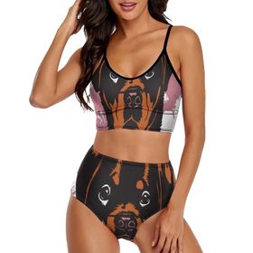 AILLOSA TH-445 Geniş Omuz Askılı Üçgen Bikini Üstü Alçak Bel İki Parça Kadın Bikini Seti