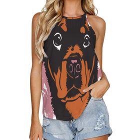 AILLOSA TH-445 Yuvarlak Yaka Kolsuz Kadın T-shirt