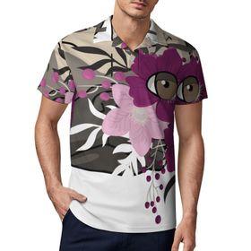 AILLOSA TH-446 3D Baskılı Desen Kısa Kollu Polo Yaka Erkek T-shirt