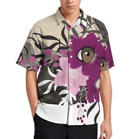 AILLOSA TH-446 Aloha Hawaii 3D Desen Kısa Kollu Erkek Gömlek