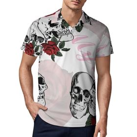 AILLOSA TH-447 3D Baskılı Desen Kısa Kollu Polo Yaka Erkek T-shirt