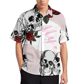 AILLOSA TH-447 Aloha Hawaii 3D Desen Kısa Kollu Erkek Gömlek