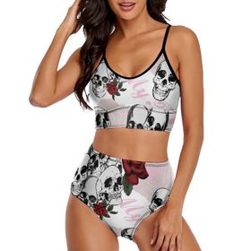 AILLOSA TH-447 Geniş Omuz Askılı Üçgen Bikini Üstü Alçak Bel İki Parça Kadın Bikini Seti
