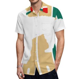 AILLOSA TH-449 Aloha Hawaii 3D Desen Kısa Kollu Erkek Gömlek