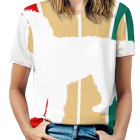 AILLOSA TH-449 Tamamı Baskılı Kısa Kollu Yuvarlak Yaka Kadın T-shirt