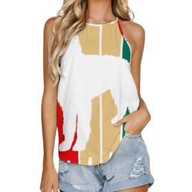 AILLOSA TH-449 Yuvarlak Yaka Kolsuz Kadın T-shirt