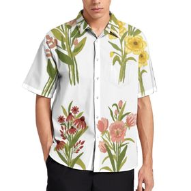 AILLOSA TH-450 Aloha Hawaii 3D Desen Kısa Kollu Erkek Gömlek