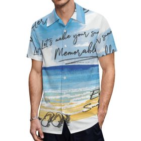 AILLOSA TH-451 Aloha Hawaii 3D Desen Kısa Kollu Erkek Gömlek