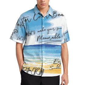 AILLOSA TH-451 Aloha Hawaii 3D Desen Kısa Kollu Erkek Gömlek