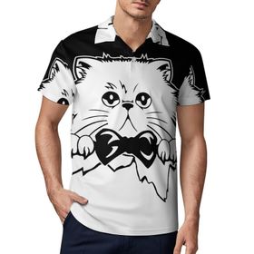 AILLOSA TH-453 3D Baskılı Desen Kısa Kollu Polo Yaka Erkek T-shirt