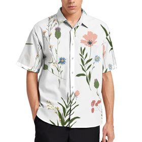 AILLOSA TH-454 Aloha Hawaii 3D Desen Kısa Kollu Erkek Gömlek