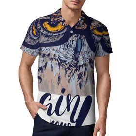 AILLOSA TH-457 3D Baskılı Desen Kısa Kollu Polo Yaka Erkek T-shirt