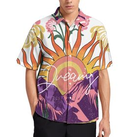 AILLOSA TH-460 Aloha Hawaii 3D Desen Kısa Kollu Erkek Gömlek