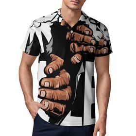 AILLOSA TH-461 3D Baskılı Desen Kısa Kollu Polo Yaka Erkek T-shirt