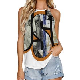 AILLOSA TH-463 Yuvarlak Yaka Kolsuz Kadın T-shirt