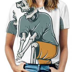 AILLOSA TH-464 Tamamı Baskılı Kısa Kollu Yuvarlak Yaka Kadın T-shirt