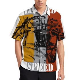 AILLOSA TH-466 Aloha Hawaii 3D Desen Kısa Kollu Erkek Gömlek