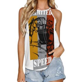 AILLOSA TH-466 Yuvarlak Yaka Kolsuz Kadın T-shirt