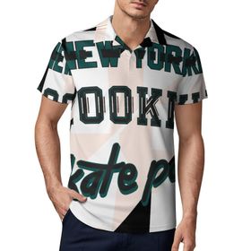 AILLOSA TH-468 3D Baskılı Desen Kısa Kollu Polo Yaka Erkek T-shirt