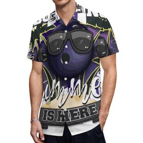 AILLOSA TH-469 Aloha Hawaii 3D Desen Kısa Kollu Erkek Gömlek