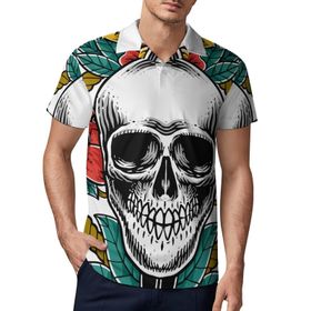 AILLOSA TH-470 3D Baskılı Desen Kısa Kollu Polo Yaka Erkek T-shirt
