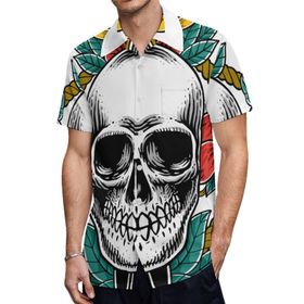 AILLOSA TH-470 Aloha Hawaii 3D Desen Kısa Kollu Erkek Gömlek
