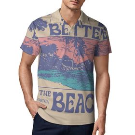 AILLOSA TH-482 3D Baskılı Desen Kısa Kollu Polo Yaka Erkek T-shirt