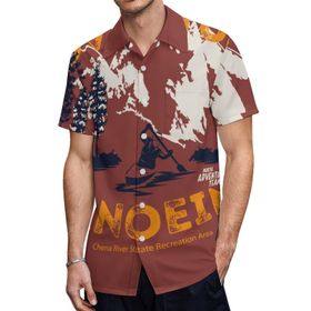 AILLOSA TH-488 Aloha Hawaii 3D Desen Kısa Kollu Erkek Gömlek