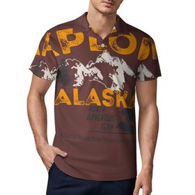 AILLOSA TH-489 3D Baskılı Desen Kısa Kollu Polo Yaka Erkek T-shirt