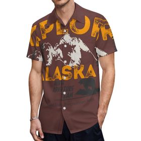 AILLOSA TH-489 Aloha Hawaii 3D Desen Kısa Kollu Erkek Gömlek