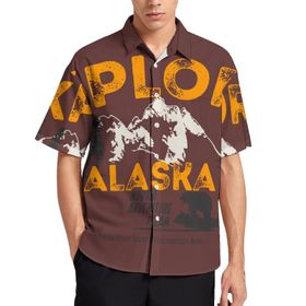 AILLOSA TH-489 Aloha Hawaii 3D Desen Kısa Kollu Erkek Gömlek