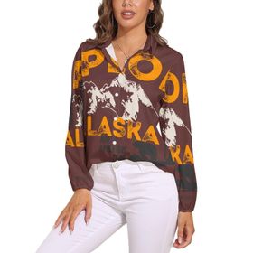 AILLOSA TH-489 V Yaka Rahat Kadın Gömlek