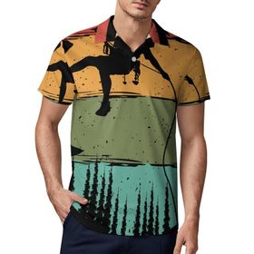 AILLOSA TH-490 3D Baskılı Desen Kısa Kollu Polo Yaka Erkek T-shirt