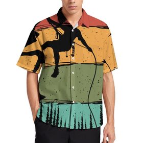 AILLOSA TH-490 Aloha Hawaii 3D Desen Kısa Kollu Erkek Gömlek