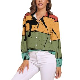 AILLOSA TH-490 V Yaka Rahat Kadın Gömlek