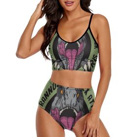 AILLOSA TH-491 Geniş Omuz Askılı Üçgen Bikini Üstü Alçak Bel İki Parça Kadın Bikini Seti